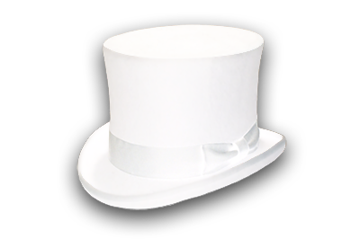 Chapeau haut de forme blanc