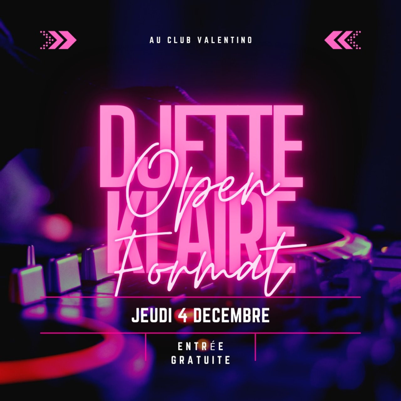 Image de l'évènement Open  Format  Djette  Claire